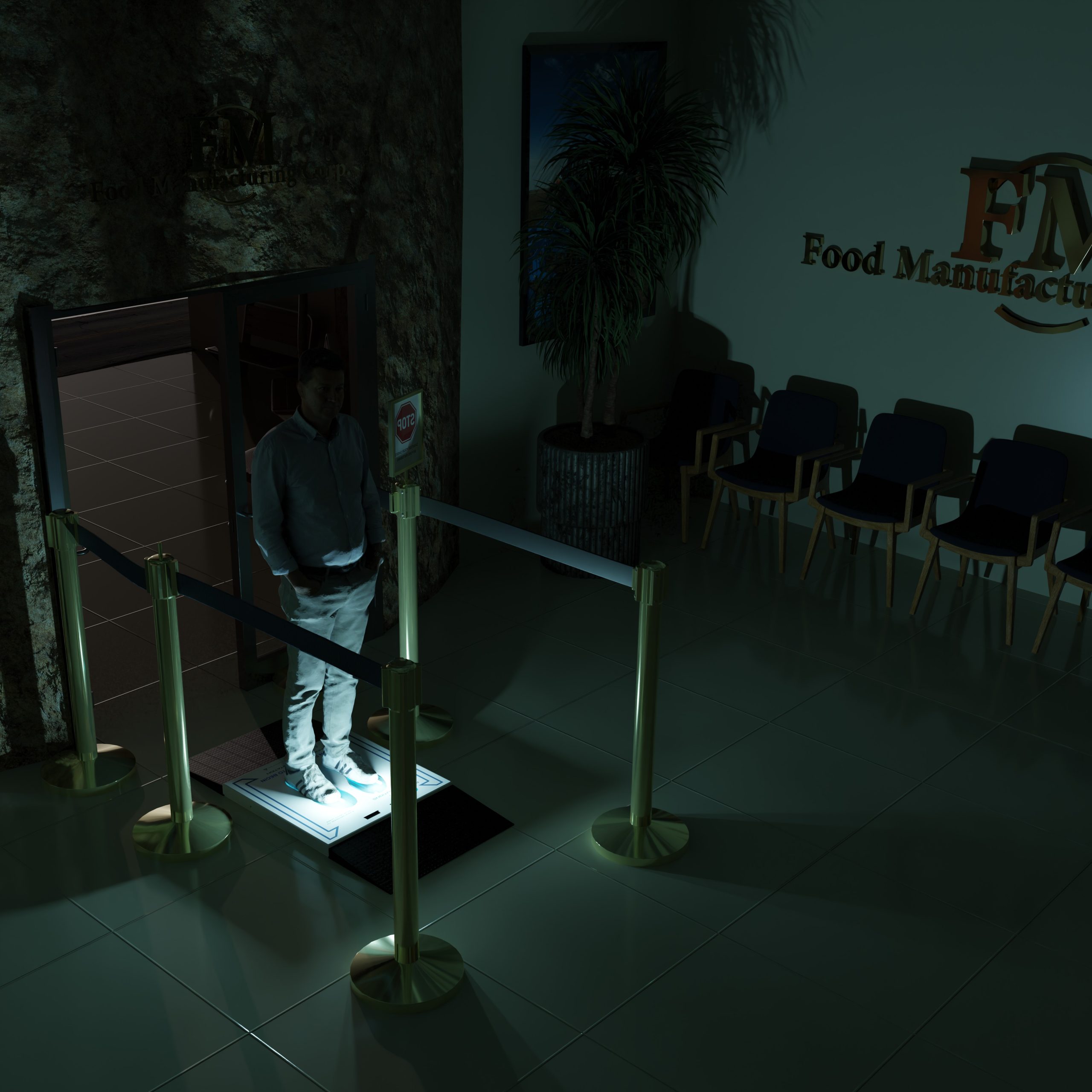 Food manufacturing facility entrance