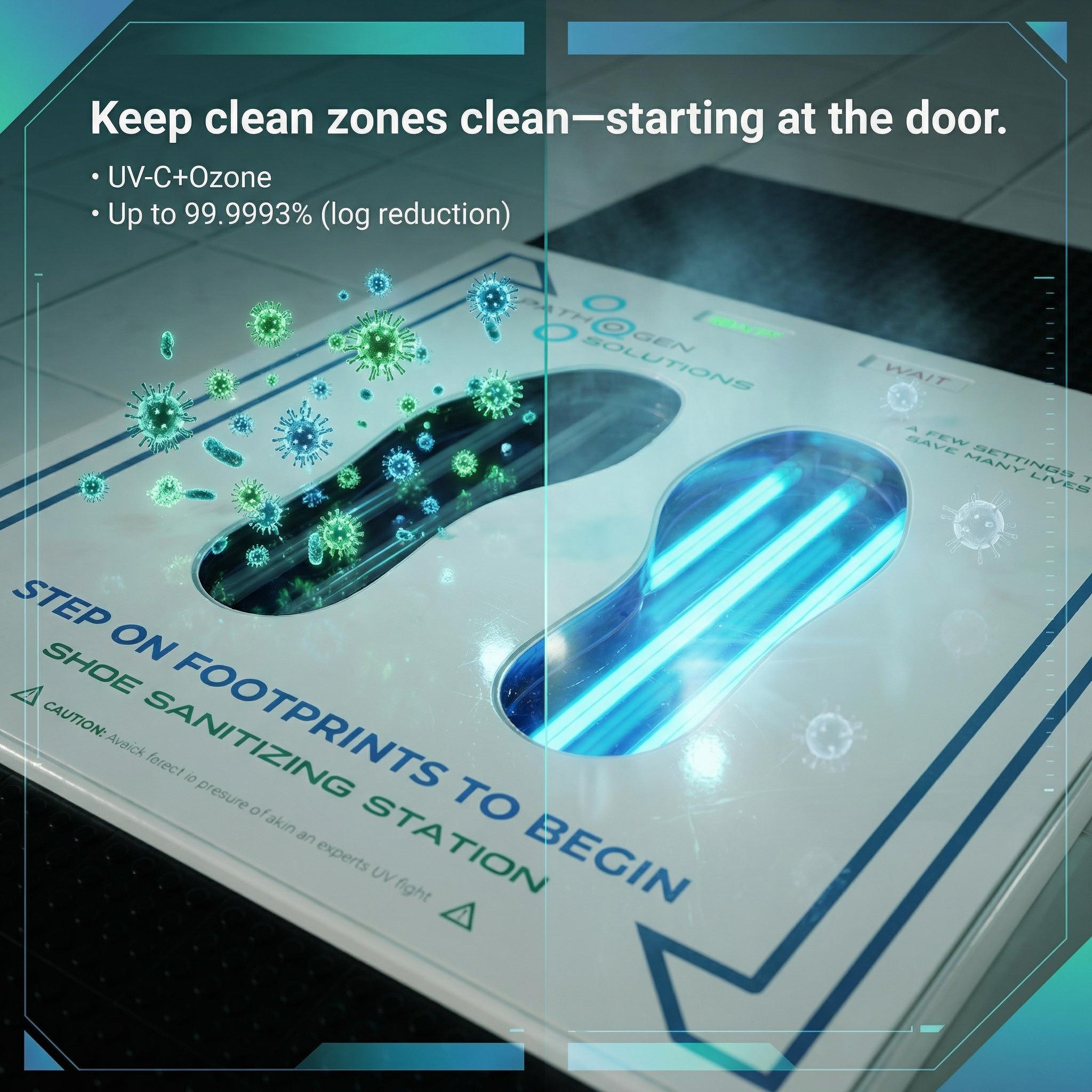 UVZone Shoe Sanitizing Station keeping clean zones clean with UV-C and ozone technology